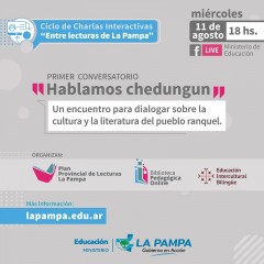 Inicia esta semana el ciclo de charlas interactivas “Entre lecturas de La Pampa”